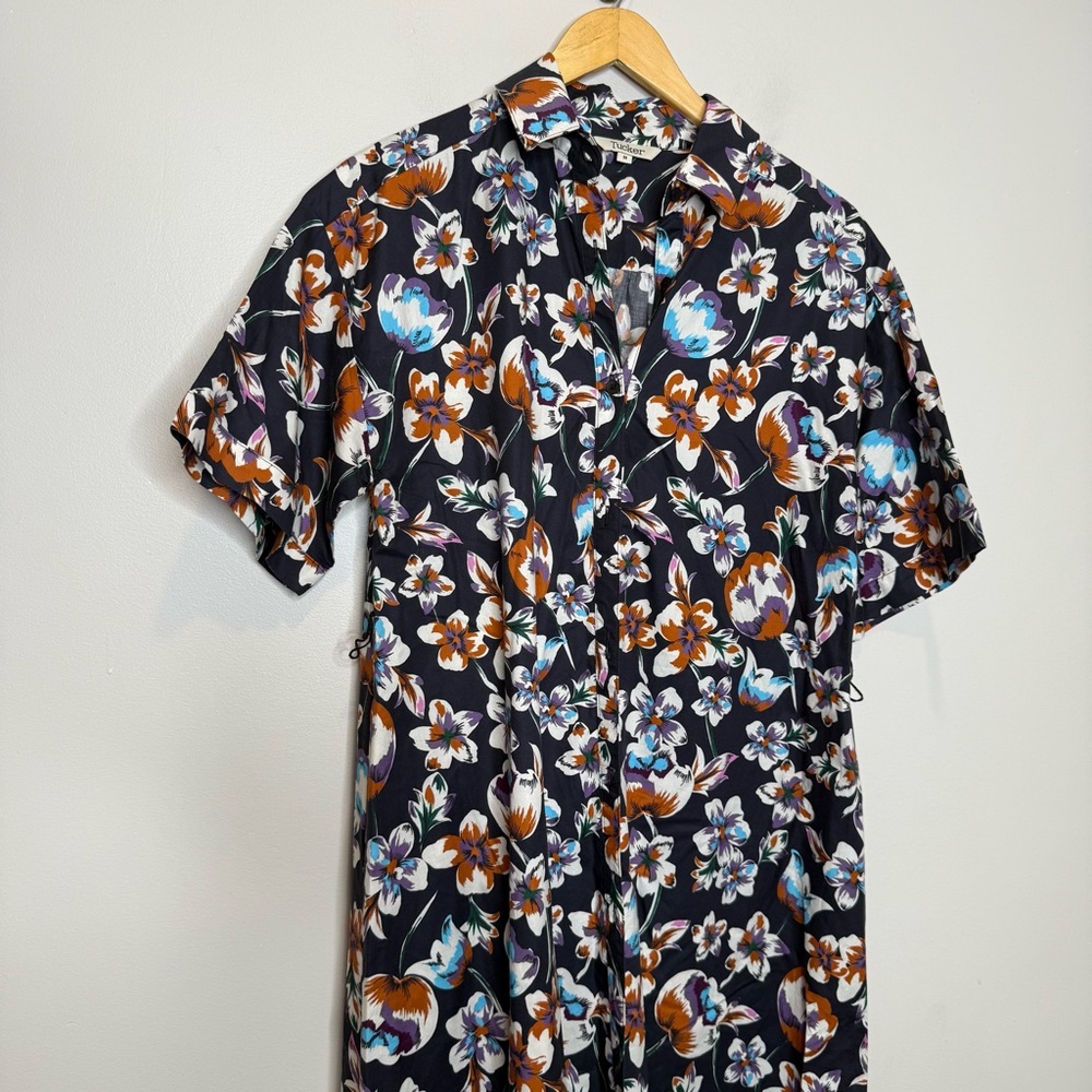 TUCKER NYC Sarah Shirtdress in Black Georgia Blossoms in Black M - Picture 6 of 10